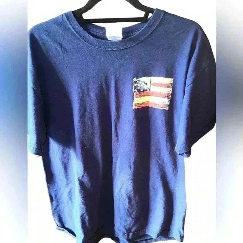Large Coastal Classics Hermosa Beach Tshirt‎ with American flag with rip curl.